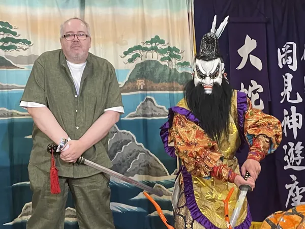神楽の会場にて、このサイトの作成者